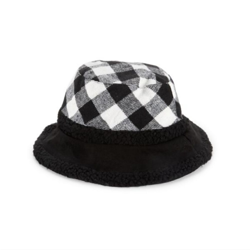 NWT Badgley Mischka Bucket Hat with plush Faux Fur Trim PLUSH